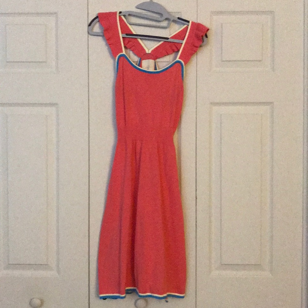 Orange, turquoise and yellow MC casual dress!